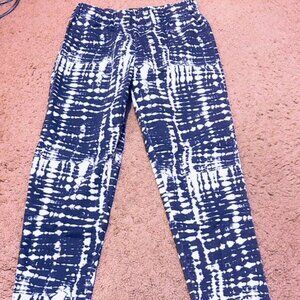 Soft Surroundings Ladies Pants Size Large 14-16 Blue Tie Dye Pull On